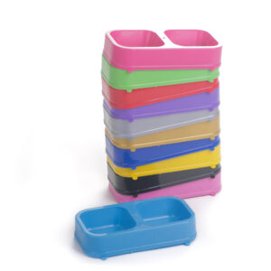 Comedero/Bebedero comedero doble rectangular (28x16x5cm)